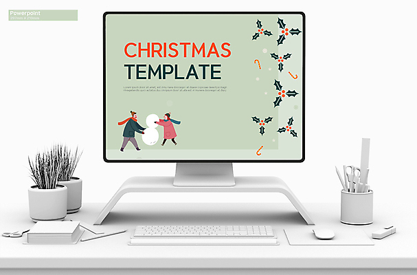 템플릿 여자 남자 크리스마스장식 크리스마스 비즈니스 성인 두명 연두색 세트 PPT 프레젠테이션 문서템플릿 눈발 눈사람만들기 크리스마스지팡이 호랑가시나무열매 성인만 애니형PPT 9P 이미지템플릿 기념일 열매 눈사람 지팡이 눈_날씨 사람 초록색 만들기 파일형식