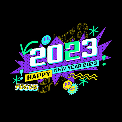 화살표 스티커 일러스트 근하신년 새해 미소 타이포그라피 사람없음 컬러풀 숫자 해피뉴이어 물결무늬 이모티콘 2023년 키치 계묘년 국내일러스트 AI파일 문자 물결 컬러 컨셉 무늬 표정 새해인사 연도 파일형식 벡터