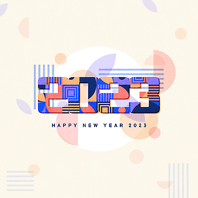 패턴 일러스트 추상 근하신년 새해 타이포그라피 사람없음 컬러풀 숫자 해피뉴이어 기하학 2023년 계묘년 국내일러스트 AI파일 문자 컬러 무늬 새해인사 연도 파일형식 벡터