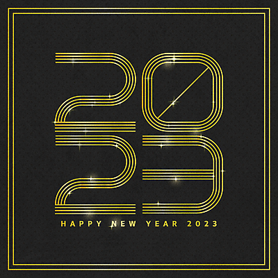 일러스트 근하신년 새해 타이포그라피 사람없음 반짝임 숫자 검은색 금색 화려 라인아트 해피뉴이어 2023년 계묘년 국내일러스트 AI파일 문자 선 컬러 컨셉 모션 새해인사 연도 파일형식 벡터