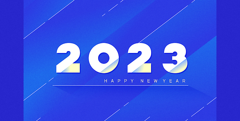 선 일러스트 새해 타이포그라피 사람없음 파란색 심플 해피뉴이어 그라데이션 대각선 2023년 계묘년 국내일러스트 AI파일 문자 컬러 새해인사 연도 파일형식 벡터