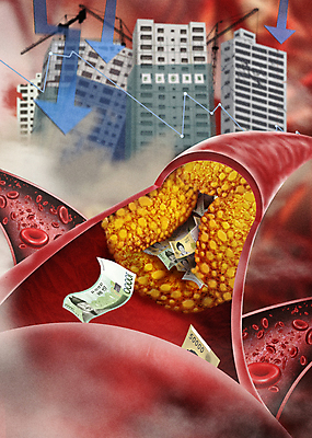 PSD 화살표 지폐 일러스트 건설업 사람없음 건물 경제 건설현장 위험 하락 적혈구 동맥 경제불황 동맥경화 막힘 폭락 국내일러스트 건축물 산업 컨셉 돈 질병 혈관 혈구 불황 파일형식