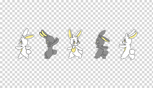 편집 편집이미지 디자인 여러마리 누끼 사람없음 걷기 검은색 흰색 토끼 뒤돌아보기 토끼캐릭터 PNG 흰토끼 편집소스 키치 흑토끼 컬러 동물캐릭터 다수 컨셉 포유류 모션 반려동물 파일형식