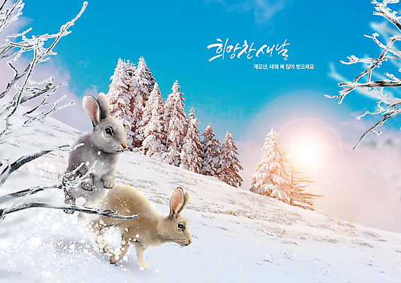 PSD 나무 편집이미지 손글씨 두마리 설경 겨울 새해 풍경 글자캘리그라피 사람없음 태양 점프 새해인사 나뭇가지 눈 토끼띠 토끼 새해복많이받으세요 2023년 설산 계묘년 이미지편집 자연요소 식물 계절 2 캘리그라피 포유류 모션 날씨 산 반려동물 십이지신 인사 연도 파일형식