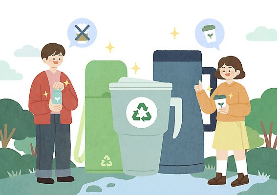 전신 PSD 나무 여자 남자 말풍선 일러스트 자연 들기 성인 두명 자연보호 금지 종이컵 따봉 텀블러 성인만 제로웨이스트 다회용품 탄소제로 재활용표시 국내일러스트 식물 모션 표시 사람 컵 그린캠페인 재활용 최고 보호 일회용 사회이슈 생태계 재활용품 파일형식