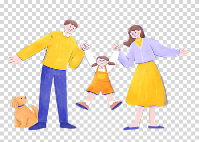 전신 편집 편집이미지 여자 남자 행복 어린이 가족 팔벌리기 수채화 함께함 누끼 소녀 성인 세명 손잡기 육아 가을 강아지 연보라색 PNG 편집소스 계절 감정 컨셉 관계 모션 사람 반려동물 보라색 개 파일형식
