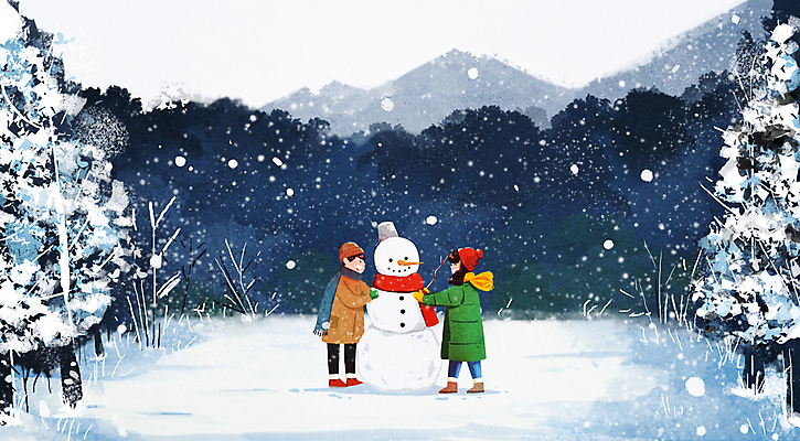 전신 PSD 나무 여자 남자 어린이 겨울 일러스트 눈사람 서기 소녀 소년 두명 눈 숲속 겨울옷 만들기 눈사람만들기 쌓인눈 눈내림 어린이만 겨울풍경 눈덮임 국내일러스트 자연요소 식물 옷 계절 컨셉 모션 날씨 눈_날씨 사람 풍경 숲 파일형식