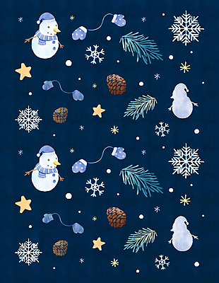 PSD 별 겨울 패턴 일러스트 눈사람 나뭇잎 수채화 눈꽃 사람없음 패턴백그라운드 눈송이 남색 솔방울 엘리먼트 손모아장갑 국내일러스트 자연요소 계절 컬러 장갑 백그라운드 잎 무늬 눈_날씨 파일형식