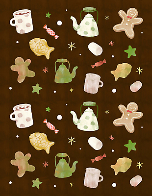 PSD 별 겨울 패턴 일러스트 디저트 수채화 사람없음 갈색 머그컵 패턴백그라운드 찻주전자 코코아 붕어빵 마시멜로우 알사탕 엘리먼트 진저맨 진저쿠키 국내일러스트 자연요소 계절 음료 음식 빵 컬러 백그라운드 무늬 주전자 사탕 컵 쿠키 겨울간식 파일형식