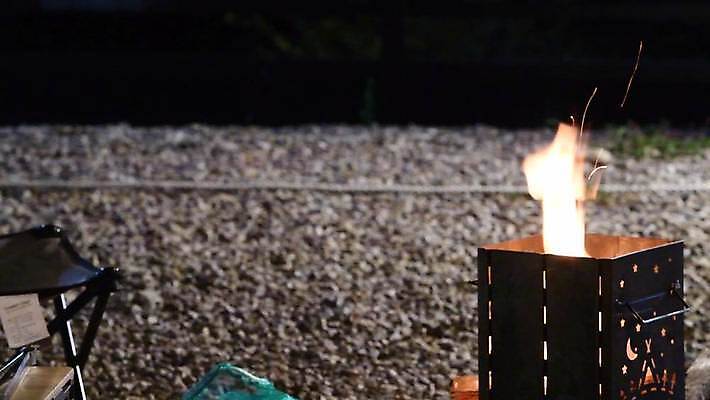 불꽃 풍경 사람없음 야외 캠핑 야간 화로 4K MP4 MOV 국내동영상 클립영상 자연요소 그릇 불 레저 동영상 파일형식