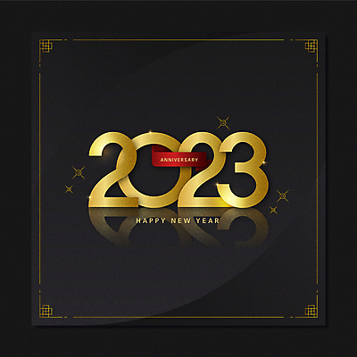 리본 일러스트 새해 타이포그라피 사람없음 반짝임 반사 검은색 금색 고급 해피뉴이어 2023년 계묘년 국내일러스트 AI파일 문자 컬러 컨셉 모션 새해인사 연도 파일형식 벡터