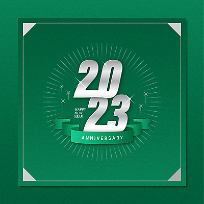 리본 일러스트 새해 타이포그라피 사람없음 초록색 반짝임 은색 2023년 계묘년 썬버스트 국내일러스트 AI파일 문자 디자인 컬러 모션 연도 파일형식 벡터