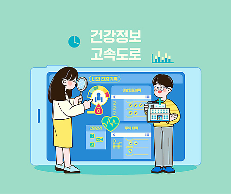 전신 여자 남자 일러스트 돋보기 모바일 그래프 병원 들기 성인 두명 연두색 파란색 스마트폰 약 건강관리 정보 하트 가리킴 혈액형 심전도 예방접종 진료기록부 혈당 성인만 국내일러스트 AI파일 모양 컬러 의학 모션 건강 관리 사람 손짓 초록색 핸드폰 스마트기기 진료 혈액 접종 파일형식 벡터