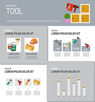 가구 일러스트 그래프 사람없음 인테리어 페인트 인포그래픽 회색 공구 안전모 공구함 페인트붓 전동드릴 셀프인테리어 국내일러스트 AI파일 디자인 컬러 생활용품 도구 붓 헬멧 안전장비 드릴 파일형식 벡터