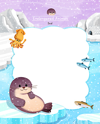 PSD 한마리 하늘색 겨울 일러스트 프레임 어류 사람없음 보라색 얼음 눈 물개 오징어 빙판 빙산 이글루 멸종위기동물 프레임일러스트 국내일러스트 멸종위기종 자연요소 동물 1 계절 컬러 포유류 날씨 연체동물 파란색 바다동물 수중동물 파일형식