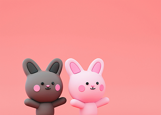PSD 편집 편집이미지 분홍색 팔벌리기 새해 사람없음 3D소스 3D 만세 토끼 디지털합성 토끼캐릭터 편집소스 흑토끼 계묘년 편집3D 컬러 동물캐릭터 포유류 모션 반려동물 파일형식 2023년