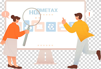 전신 편집 편집이미지 여자 남자 말풍선 돋보기 서기 들기 누끼 성인 두명 금융 모니터 비즈니스맨 비즈니스우먼 느낌표 확인 온라인 PNG 세금 성인만 연말정산 편집소스 기호 비즈니스 모션 사람 경제 컴퓨터 직장인 파일형식