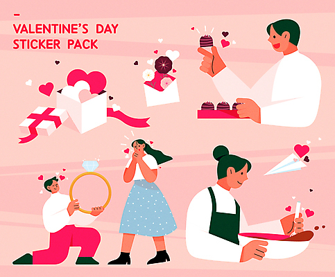 전신 커플 여자 기념일 남자 리본 분홍색 프로포즈 스티커 일러스트 편지봉투 발렌타인데이 사랑 들기 여러명 상반신 성인 선물상자 세트 초콜릿 기쁨 하트 반지 무릎꿇기 만들기 감동 요리중 핸드메이드 성인만 국내일러스트 AI파일 모양 감정 컬러 다수 장신구 관계 모션 데이이벤트 디저트 봉투 선물 사람 이벤트 상자 편지 파일형식 벡터