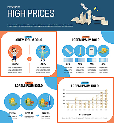 전신 여자 남자 일러스트 그래프 성인 두명 경제 파란색 동전 인포그래픽 돈다발 온도계 난방기 영수증 금리 동전탑 성인만 난방비 국내일러스트 AI파일 컬러 돈 사람 금융 쌓기 난방용품 파일형식 벡터 비용