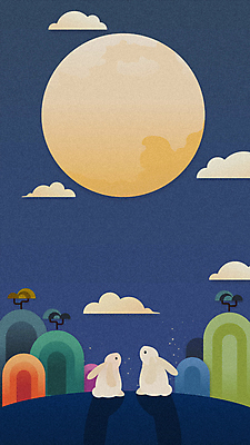 구름 전통 명절 두마리 밤하늘 산 사람없음 추석 보름달 토끼 야간 동영상 모션그래픽 MP4 MOV 자연요소 기념일 2 포유류 하늘 반려동물 달 파일형식