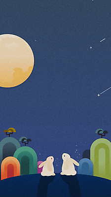 전통 명절 두마리 밤하늘 산 사람없음 추석 보름달 토끼 야간 유성 동영상 모션그래픽 MP4 MOV 자연요소 기념일 2 포유류 하늘 반려동물 달 파일형식