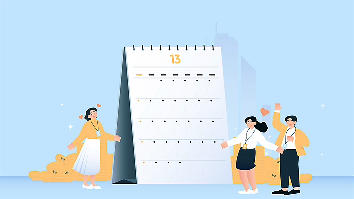 전신 여자 남자 행복 하늘색 성인 세명 점프 비즈니스맨 비즈니스우먼 동영상 탁상달력 좋음 성인만 연말정산 환급 소득공제 13월 모션그래픽 MP4 MOV 감정 컨셉 비즈니스 모션 사람 경제 파란색 달력 직장인 날짜 세금 파일형식