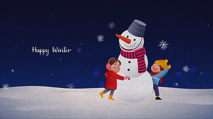 전신 손글씨 여자 남자 어린이 크리스마스 겨울 가족 안기 눈사람 남매 소녀 소년 두명 손들기 양동이 동영상 쌓인눈 눈내림 어린이만 눈덮임 모션그래픽 MP4 MOV 계절 기념일 컨셉 관계 모션 눈_날씨 사람 파일형식