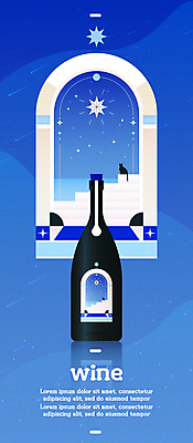 바다 일러스트 밤하늘 사람없음 파란색 반짝임 반사 계단 와인 고양이 유성 와인병 패키지 목업 국내일러스트 AI파일 컬러 포유류 모션 하늘 병_용기 주류 반려동물 야간 파일형식 벡터