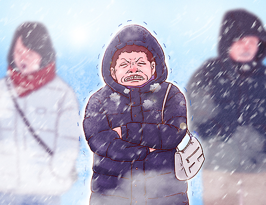 PSD 여자 남자 겨울 가방 일러스트 상반신 성인 세명 팔짱 고통 추위 찡그림 괴로움 출퇴근 주머니손 패딩 콧물 폭설 눈내림 성인만 한파주의보 롱패딩 국내일러스트 잡화 계절 감정 비즈니스 모션 눈_날씨 표정 사람 점퍼 자연재해 생리현상 파일형식