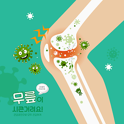 일러스트 사람없음 초록색 건강관리 손상 고통 다리 바이러스 구부림 관절염 관절 무릎 박테리아 건강검진 골절 다리골절 다리뼈 무릎통증 세균감염 무릎구부리기 국내일러스트 AI파일 감정 컬러 포즈 컨셉 의학 모션 뼈 건강 관리 신체부위 질병 검사_조사 감염 파일형식 벡터