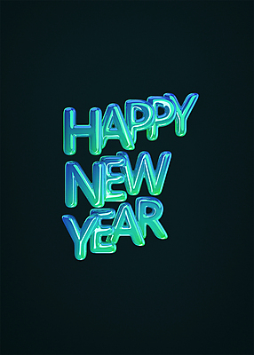 PSD 편집 편집이미지 문장 새해 타이포그라피 사람없음 초록색 파란색 3D소스 3D 검은색 입체 디지털합성 광택 해피뉴이어 그라데이션 입체문자 편집소스 2023년 편집3D 문자 컬러 새해인사 연도 파일형식