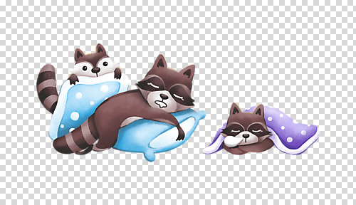 편집 편집이미지 엎드리기 베개 누끼 사람없음 물방울무늬 이불 덮기 너구리 PNG 코골이 편집소스 무늬 포유류 침구 모션 파일형식