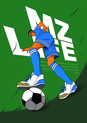 전신 남자 스포츠 로우앵글 일러스트 축구공 바람 한명 잔디 성인 타이포그라피 초록색 파란색 운동 축구 역동적 축구복 밟기 성인남자한명만 MZ세대 국내일러스트 AI파일 자연요소 식물 문자 1 뷰포인트 컬러 컨셉 공 축구용품 모션 날씨 건강 사람 운동복 구기 세대 남자한명만 성인남자만 파일형식 벡터