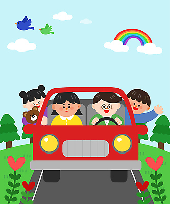 나무 구름 여자 남자 어린이 여행 무지개 일러스트 가족 자동차 조류 들기 소녀 소년 여러명 상반신 성인 곰인형 운전 하트 승차 다문화 손인사 다문화가정 국내일러스트 AI파일 자연요소 모양 식물 동물 인형 육상교통 다수 관계 모션 사람 인사 사회이슈 파일형식 벡터