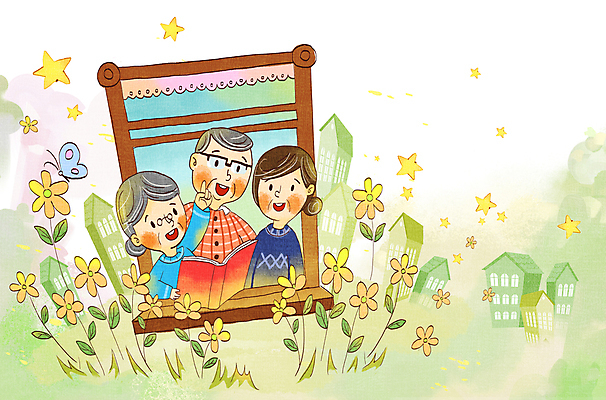 PSD 여자 노년 남자 꽃 행복 별 안경 나비 백그라운드 일러스트 창문 주택 미소 상반신 건물 세명 연두색 마을 가리킴 풀 실버타운 노인만 국내일러스트 레이스천 자연요소 식물 건축물 잡화 감정 곤충 표정 사람 손짓 성인 초록색 직물 성인만 파일형식