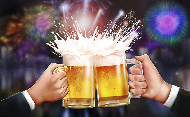 PSD 손 일러스트 맥주 폭죽 불꽃놀이 들기 신체부위 파티 축제 거품 기쁨 축하 야간 건배 맥주잔 국내일러스트 자연요소 감정 컨셉 술잔 모션 놀이 주류 사람 이벤트 파일형식