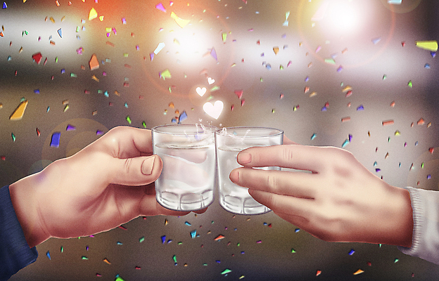 PSD 손 커플 일러스트 사랑 들기 신체부위 파티 축제 기쁨 하트 축하 알코올 건배 꽃가루 소주 소주잔 국내일러스트 모양 감정 컨셉 술잔 관계 모션 주류 사람 이벤트 가루 파일형식