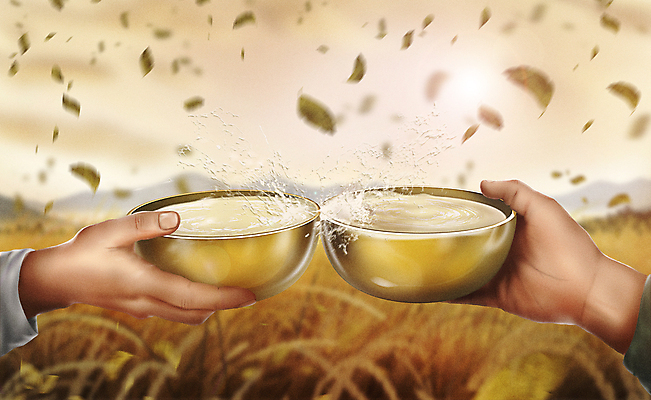 PSD 손 낙엽 일러스트 나뭇잎 들기 신체부위 기쁨 가을 농촌 축하 농부 건배 막걸리 전원생활 동동주 막걸리잔 흩날리기 국내일러스트 직업 계절 감정 컨셉 잎 술잔 모션 주류 사람 생활 시골 파일형식