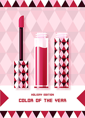 패턴 일러스트 사람없음 뷰티 화장품 자주색 마름모 기하학 틴트 트렌드컬러 비바마젠타 국내일러스트 AI파일 도형 컬러 무늬 파일형식 벡터