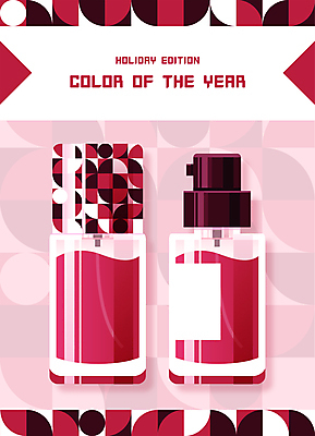 패턴 일러스트 사람없음 뷰티 화장품 자주색 기하학 펌프 파운데이션 트렌드컬러 비바마젠타 국내일러스트 AI파일 컬러 무늬 파일형식 벡터