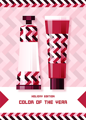 패턴 일러스트 사람없음 뷰티 화장품 자주색 기하학 지그재그 핸드크림 헤링본 트렌드컬러 비바마젠타 국내일러스트 AI파일 컬러 무늬 파일형식 벡터