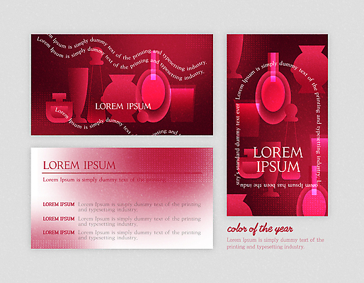 물결 백그라운드 일러스트 명함 사람없음 세트 화장품 자주색 그라데이션 물결무늬 공병 트렌드컬러 세로명함 가로명함 비바마젠타 국내일러스트 AI파일 카드프레임 컬러 무늬 프레임 뷰티 병_담는 파일형식 벡터