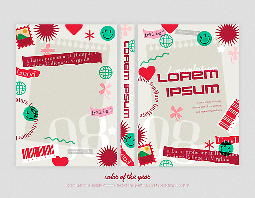 표지 종이 백그라운드 스티커 북커버 일러스트 미소 사람없음 흰색 하트 분위기 자주색 바코드 트렌드컬러 키치 비바마젠타 국내일러스트 AI파일 모양 컬러 컨셉 표정 파일형식 벡터