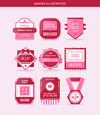 영어 일러스트 이벤트 사람없음 세트 라벨 세일 자주색 메달 쿠폰 바코드 마름모 VIP 트렌드컬러 비바마젠타 국내일러스트 AI파일 도형 문자 컬러 프레임 상_상패 파일형식 벡터