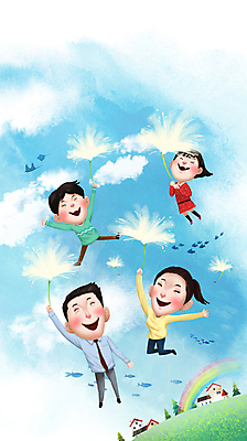 전신 PSD 나무 구름 여자 남자 행복 어린이 무지개 일러스트 가족 조류 팔벌리기 주택 웃음 소녀 소년 여러명 성인 파란색 만세 비행 잡기 즐거움 민들레홀씨 물고기떼 국내일러스트 자연요소 식물 동물 감정 컬러 다수 관계 모션 표정 어류 사람 건물 민들레 파일형식