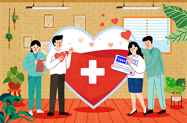 전신 PSD 여자 남자 화분 일러스트 창문 나뭇잎 조명 들기 여러명 성인 간호사 하트 기록 혈액 서류판 성인만 헌혈의집 헌혈증 채우기 국내일러스트 모양 다수 잎 모션 사람 사무용품 의료진 헌혈 파일형식