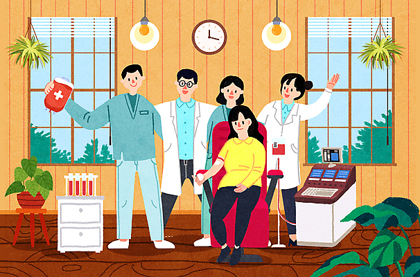 전신 PSD 식물 여자 남자 화분 시계 일러스트 창문 의료기기 조명 들기 앉기 여러명 성인 손들기 간호사 의료진 의사 혈액 혈액주머니 혈액채취 성인만 헌혈의집 국내일러스트 직업 다수 의학 모션 사람 헌혈 파일형식