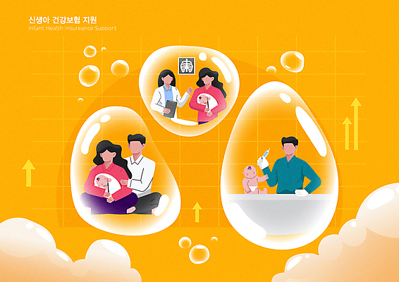 전신 구름 여자 남자 화살표 일러스트 가족 안기 건강 주사기 들기 여러명 상반신 성인 주황색 육아 의사 아기 신생아 비눗방울 공기방울 상승 돌봄 지원 얼굴없음 저출산 건강보험 국내일러스트 AI파일 자연요소 컬러 다수 컨셉 관계 의료기기 모션 사람 의료진 사회이슈 보험 파일형식 벡터