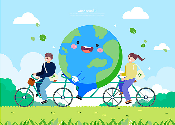 나무 구름 여자 남자 지구 일러스트 하늘 나뭇잎 잔디 성인 두명 반짝임 자연보호 승차 에코백 성인만 제로웨이스트 3인용자전거 국내일러스트 AI파일 자연요소 식물 잎 가방 모션 자연 사람 그린캠페인 자전거 보호 사회이슈 에코 파일형식 벡터