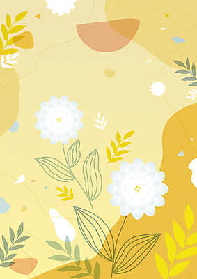 꽃 백그라운드 잎 꽃무늬 일러스트 사람없음 노란색 풀잎 감성 보테니컬아트 국내일러스트 AI파일 식물 컬러 컨셉 무늬 풀_식물 파일형식 벡터